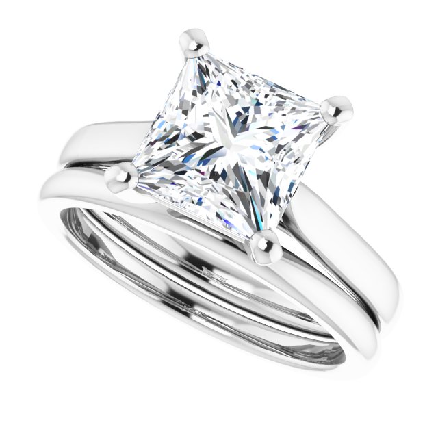 2.50 carat Square Lab-Grown GH/VS2+ Classic Solitaire Engagement Ring in PLAT | AllComponents_View5 2.50 carat Square Lab-Grown GH/VS2+ Classic Solitaire Engagement Ring in PLAT | AllComponents_View5
