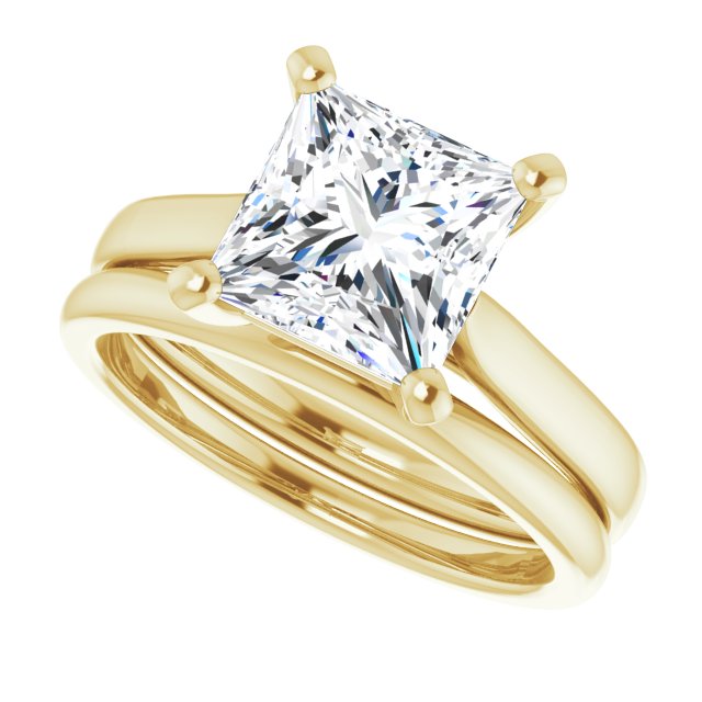 2.50 carat Square Diamond D/VVS2+ Classic Solitaire Engagement Ring in 18KY | AllComponents_View5 2.50 carat Square Diamond D/VVS2+ Classic Solitaire Engagement Ring in 18KY | AllComponents_View5