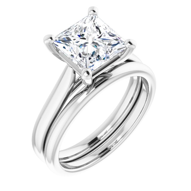 2.50 carat Square Lab-Grown GH/VS2+ Classic Solitaire Engagement Ring in PLAT | AllComponents_ViewA 2.50 carat Square Lab-Grown GH/VS2+ Classic Solitaire Engagement Ring in PLAT | AllComponents_ViewA