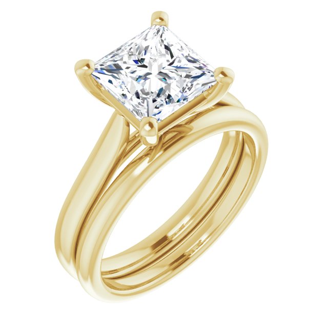 2.50 carat Square Diamond D/VVS2+ Classic Solitaire Engagement Ring in 18KY | AllComponents_ViewA 2.50 carat Square Diamond D/VVS2+ Classic Solitaire Engagement Ring in 18KY | AllComponents_ViewA