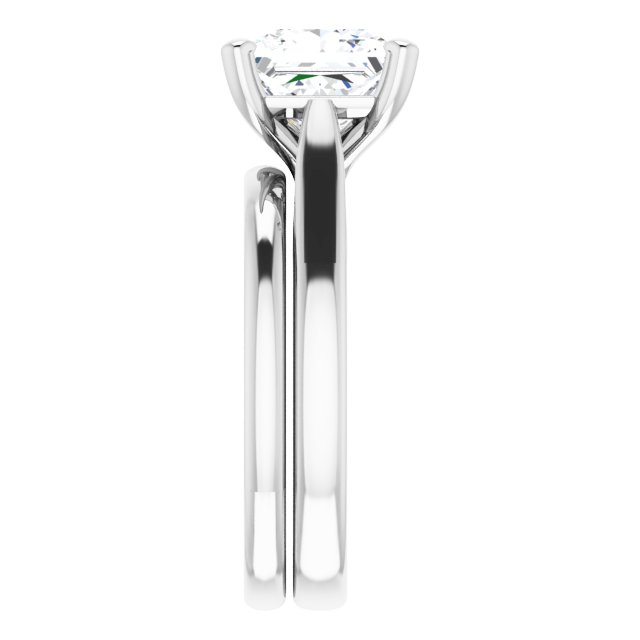 2.50 carat Square Lab-Grown GH/VS2+ Classic Solitaire Engagement Ring in PLAT | AllComponents_ViewE 2.50 carat Square Lab-Grown GH/VS2+ Classic Solitaire Engagement Ring in PLAT | AllComponents_ViewE