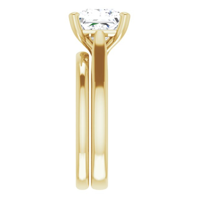 2.50 carat Square Diamond D/VVS2+ Classic Solitaire Engagement Ring in 18KY | AllComponents_ViewE 2.50 carat Square Diamond D/VVS2+ Classic Solitaire Engagement Ring in 18KY | AllComponents_ViewE