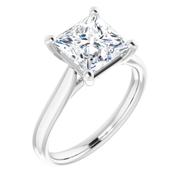 2.50 carat Square Lab-Grown GH/VS2+ Classic Solitaire Engagement Ring in PLAT | ViewA 2.50 carat Square Lab-Grown GH/VS2+ Classic Solitaire Engagement Ring in PLAT | ViewA