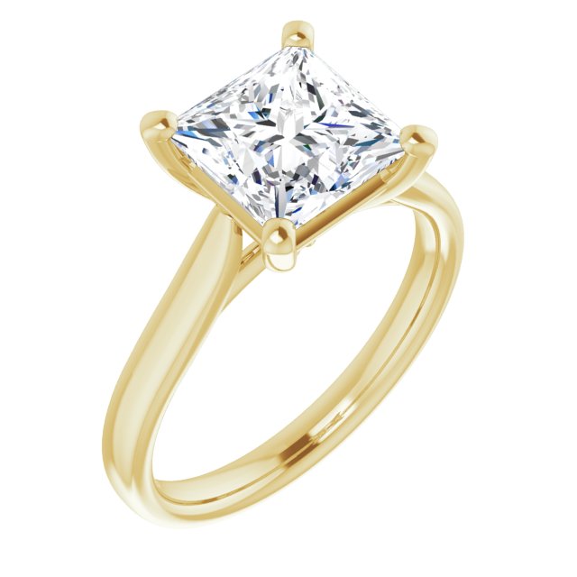 2.50 carat Square Diamond D/VVS2+ Classic Solitaire Engagement Ring in 18KY | ViewA 2.50 carat Square Diamond D/VVS2+ Classic Solitaire Engagement Ring in 18KY | ViewA