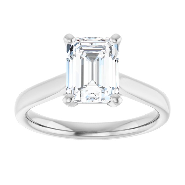 1.75 carat Emerald Diamond D/VVS2+ Classic Solitaire Engagement Ring in 18KW | ViewS 1.75 carat Emerald Diamond D/VVS2+ Classic Solitaire Engagement Ring in 18KW | ViewS