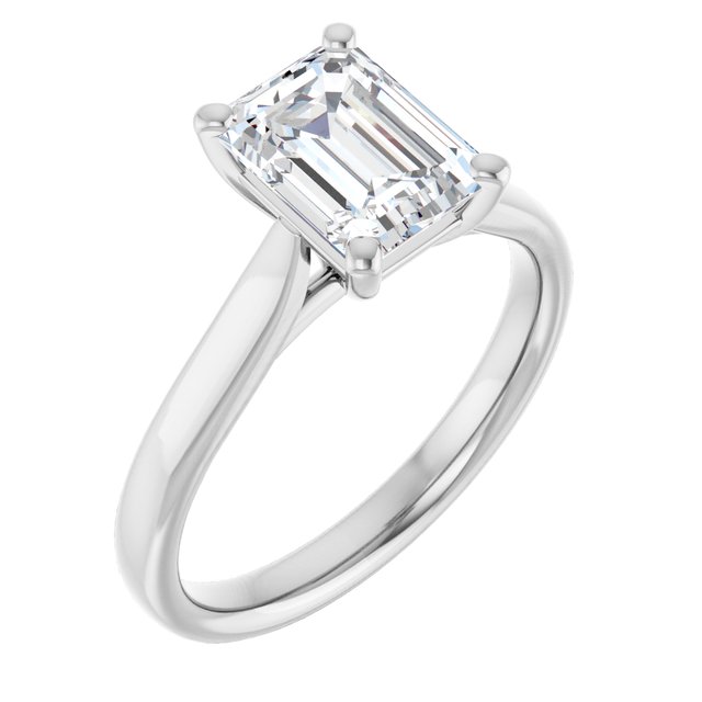1.75 carat Emerald Diamond D/VVS2+ Classic Solitaire Engagement Ring in 18KW | ViewA 1.75 carat Emerald Diamond D/VVS2+ Classic Solitaire Engagement Ring in 18KW | ViewA