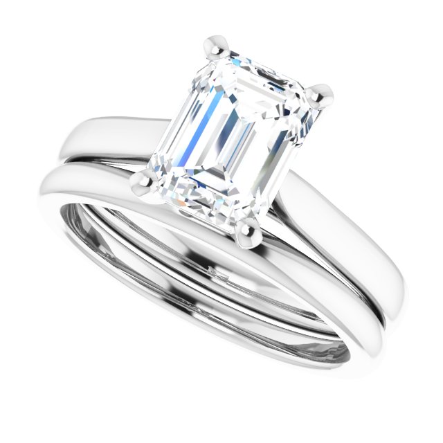1.75 carat Emerald Diamond D/VVS2+ Classic Solitaire Engagement Ring in 18KW | AllComponents_View5 1.75 carat Emerald Diamond D/VVS2+ Classic Solitaire Engagement Ring in 18KW | AllComponents_View5