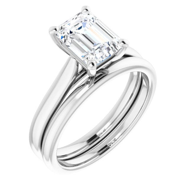 1.75 carat Emerald Diamond D/VVS2+ Classic Solitaire Engagement Ring in 18KW | AllComponents_ViewA 1.75 carat Emerald Diamond D/VVS2+ Classic Solitaire Engagement Ring in 18KW | AllComponents_ViewA