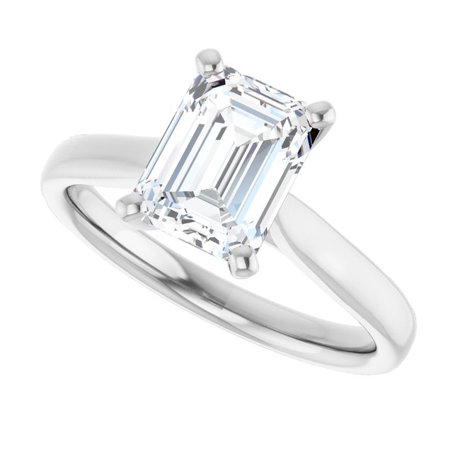 1.75 carat Emerald Diamond D/VVS2+ Classic Solitaire Engagement Ring in 18KW | View5 1.75 carat Emerald Diamond D/VVS2+ Classic Solitaire Engagement Ring in 18KW | View5