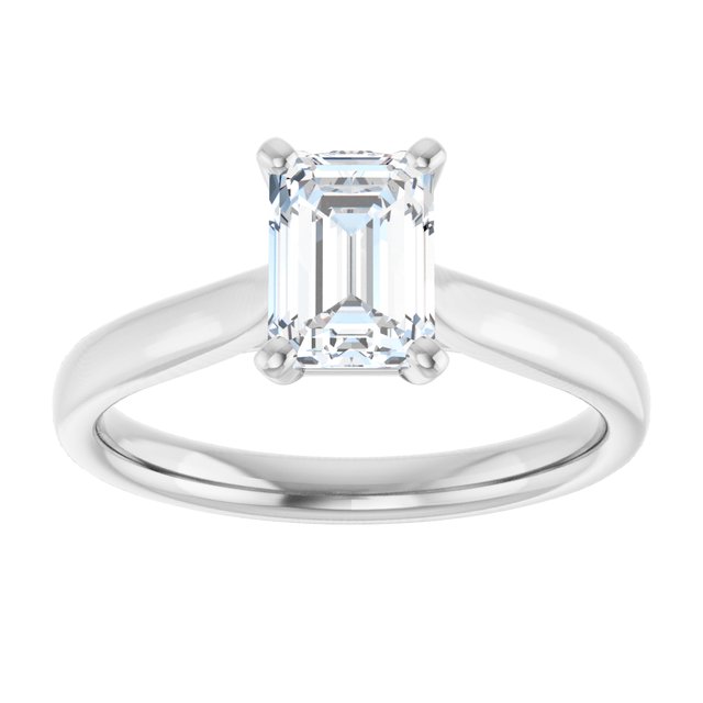 1.01 carat Emerald Lab-Grown EF/VS1+ Classic Solitaire Engagement Ring in 14KW | ViewS 1.01 carat Emerald Lab-Grown EF/VS1+ Classic Solitaire Engagement Ring in 14KW | ViewS