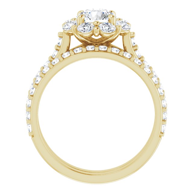 1.68 Tcw Round Lab-Grown GH/VS2+ Floral Halo Engagement Ring in 14KY | AllComponents_ViewB_4