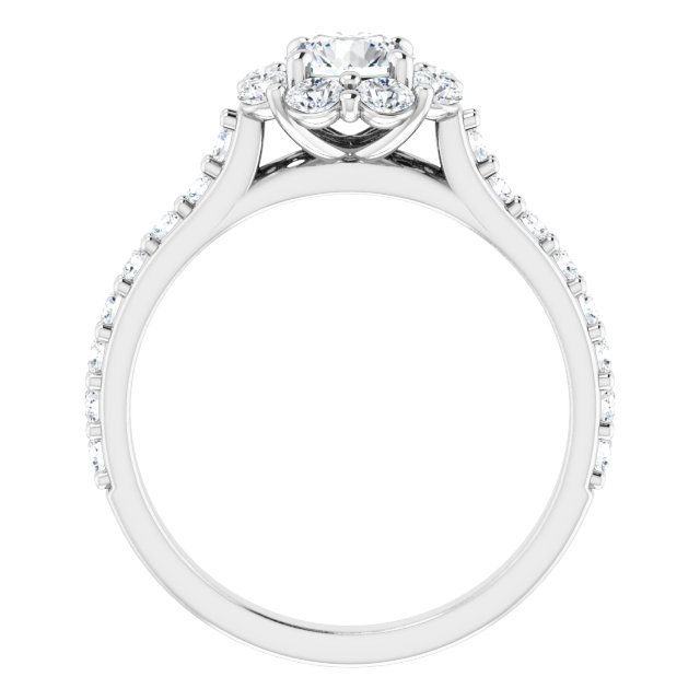 1.22 Tcw Round Diamond D/VVS2+ Floral Halo Engagement Ring in PLAT | ViewB_4 1.22 Tcw Round Diamond D/VVS2+ Floral Halo Engagement Ring in PLAT | ViewB_4