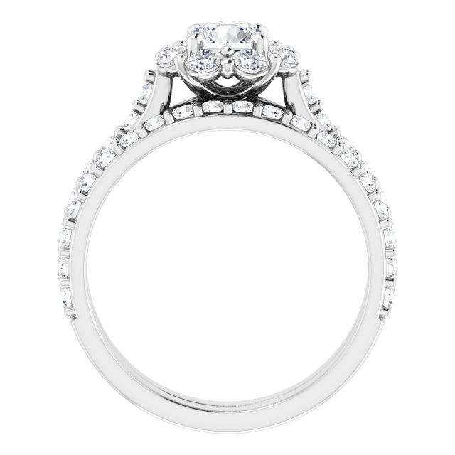 1.22 Tcw Round Diamond D/VVS2+ Floral Halo Engagement Ring in PLAT | AllComponents_ViewB_4 1.22 Tcw Round Diamond D/VVS2+ Floral Halo Engagement Ring in PLAT | AllComponents_ViewB_4