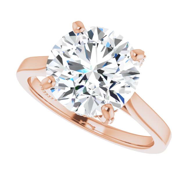 3.74 carat Round Diamond EF/VS1+ Classic Solitaire Engagement Ring in 14KR | View5