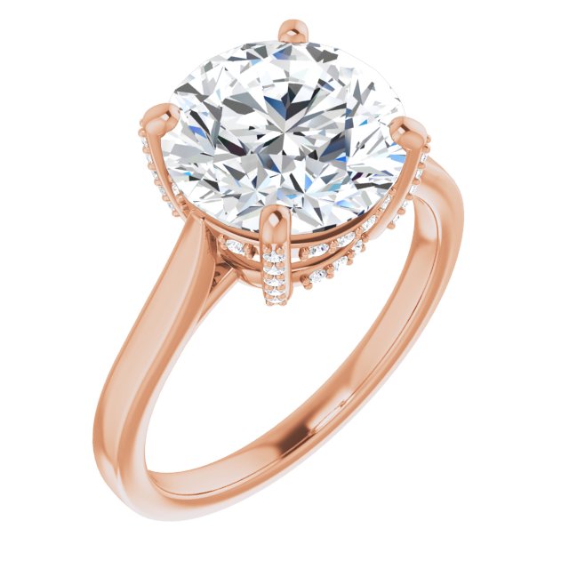 3.74 carat Round Diamond EF/VS1+ Classic Solitaire Engagement Ring in 14KR | ViewA