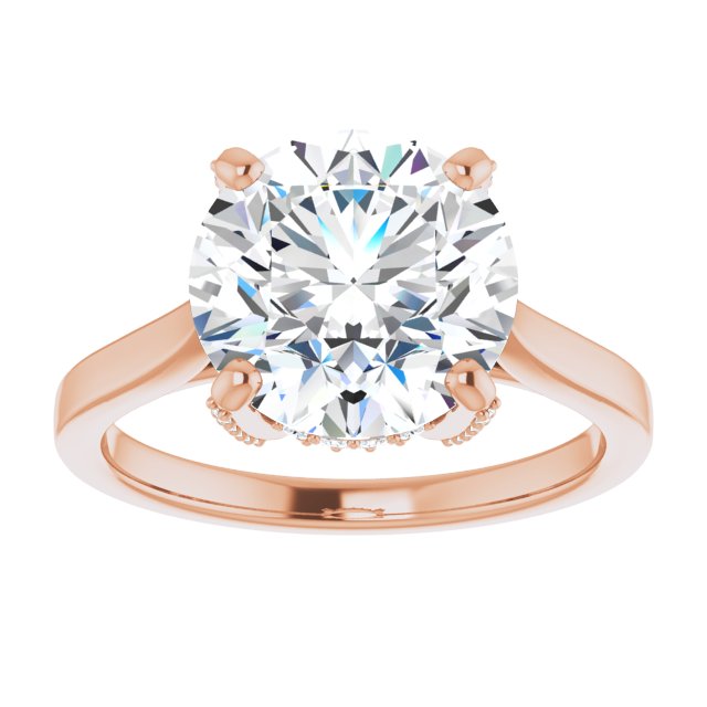 3.74 carat Round Diamond EF/VS1+ Classic Solitaire Engagement Ring in 14KR | ViewS