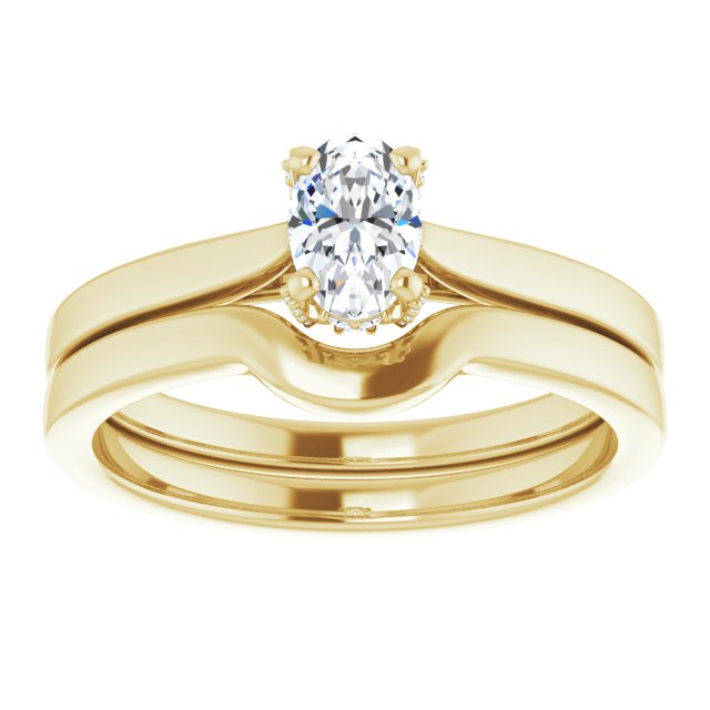 0.54 carat Oval Diamond EF/VS1+ Classic Solitaire Engagement Ring in 18KY | AllComponents_ViewS