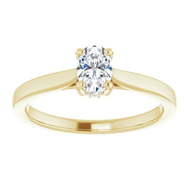 0.54 carat Oval Diamond EF/VS1+ Classic Solitaire Engagement Ring in 18KY | ViewS