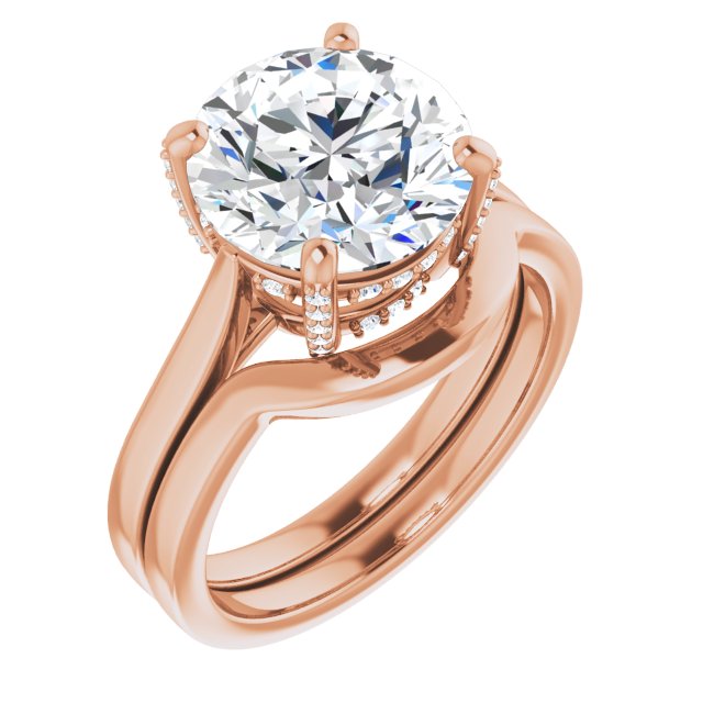 3.74 carat Round Diamond EF/VS1+ Classic Solitaire Engagement Ring in 14KR | AllComponents_ViewA