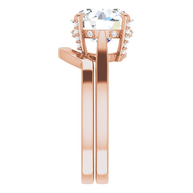 3.74 carat Round Diamond EF/VS1+ Classic Solitaire Engagement Ring in 14KR | AllComponents_ViewE