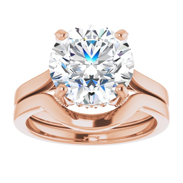 3.74 carat Round Diamond EF/VS1+ Classic Solitaire Engagement Ring in 14KR | AllComponents_ViewS