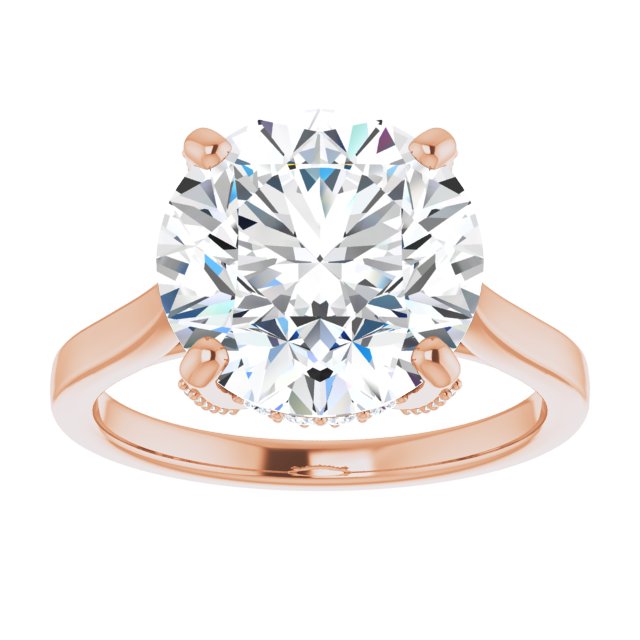 4.92 carat Round Lab-Grown D/VVS2+ Classic Solitaire Engagement Ring in 14KR | ViewS