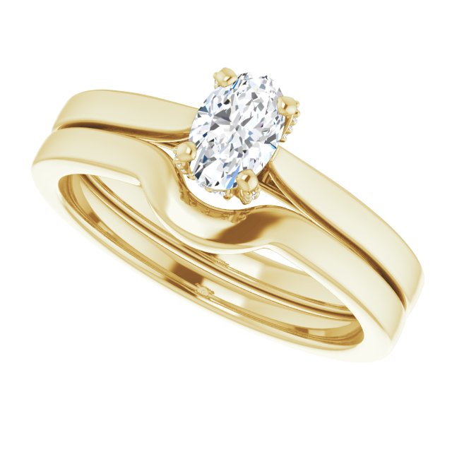 0.54 carat Oval Diamond EF/VS1+ Classic Solitaire Engagement Ring in 18KY | AllComponents_View5