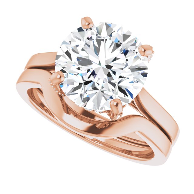 3.74 carat Round Diamond EF/VS1+ Classic Solitaire Engagement Ring in 14KR | AllComponents_View5