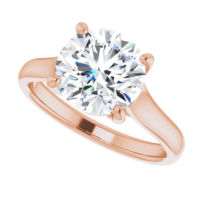 2.50 carat Round Diamond EF/VS1+ Trellis Solitaire Engagement Ring in 14KR | View5 2.50 carat Round Diamond EF/VS1+ Trellis Solitaire Engagement Ring in 14KR | View5