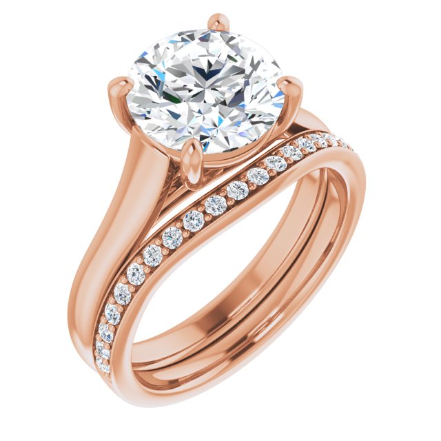 2.50 carat Round Diamond EF/VS1+ Trellis Solitaire Engagement Ring in 14KR | AllComponents_ViewA 2.50 carat Round Diamond EF/VS1+ Trellis Solitaire Engagement Ring in 14KR | AllComponents_ViewA