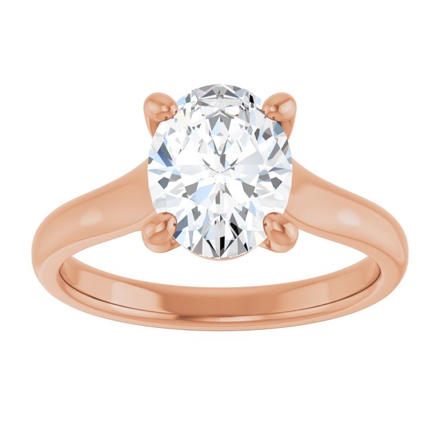 2.10 carat Oval Lab-Grown D/VVS2+ Trellis Solitaire Engagement Ring in 14KR | ViewS