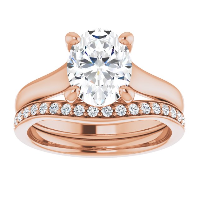 2.10 carat Oval Lab-Grown D/VVS2+ Trellis Solitaire Engagement Ring in 14KR | AllComponents_ViewS