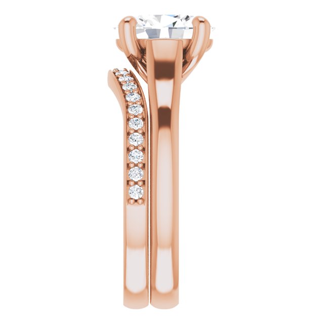2.10 carat Oval Lab-Grown D/VVS2+ Trellis Solitaire Engagement Ring in 14KR | AllComponents_ViewE
