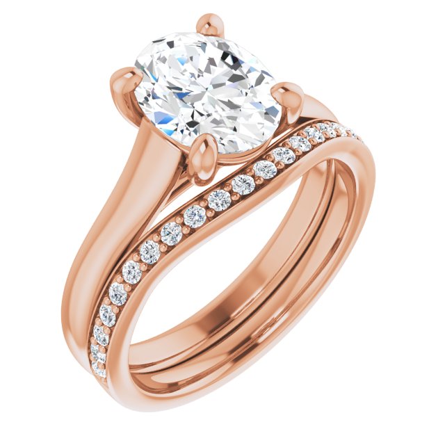 2.10 carat Oval Lab-Grown D/VVS2+ Trellis Solitaire Engagement Ring in 14KR | AllComponents_ViewA