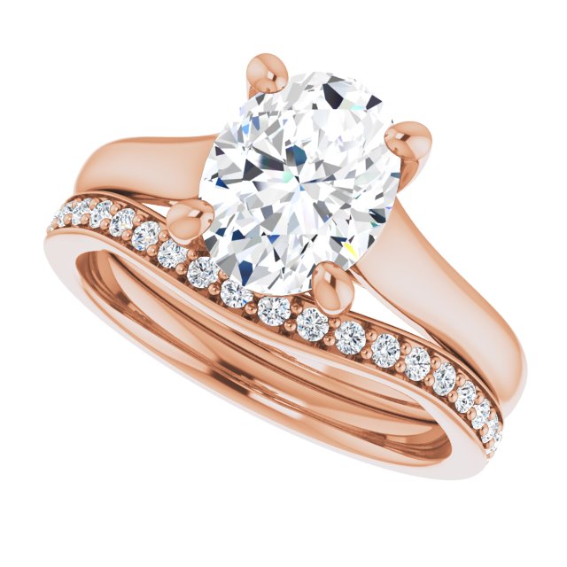 2.10 carat Oval Lab-Grown D/VVS2+ Trellis Solitaire Engagement Ring in 14KR | AllComponents_View5
