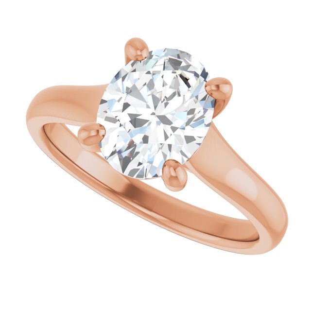 2.10 carat Oval Lab-Grown D/VVS2+ Trellis Solitaire Engagement Ring in 14KR | View5