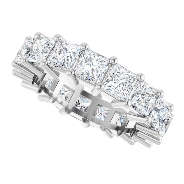 Classic 6.97 tcw Square Moissanite DEF/VVS Eternity Ring in PLAT | View5