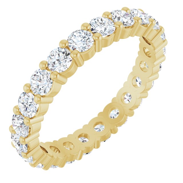 Classic 1.76 tcw Round Lab-Grown EF/VS1+ Eternity Ring in 18KY | ViewA