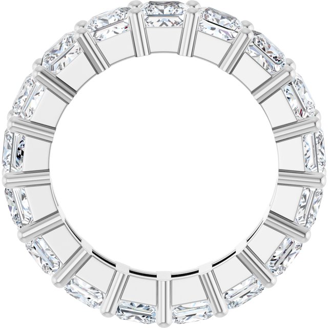 Classic 6.97 tcw Square Moissanite DEF/VVS Eternity Ring in PLAT | ViewB_4