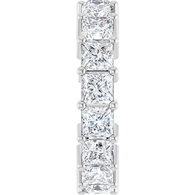 Classic 6.97 tcw Square Moissanite DEF/VVS Eternity Ring in PLAT | ViewE