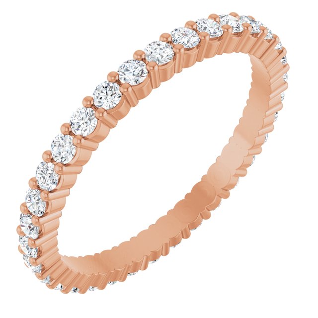 Classic 0.66 tcw Round Lab-Grown GH/VS2+ Eternity Ring in 18KR | ViewA