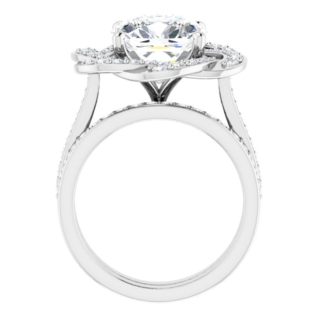 5.59 Tcw Cushion Lab-Grown D/VVS2+ Floral Halo Engagement Ring in 18KW | AllComponents_ViewB_4 5.59 Tcw Cushion Lab-Grown D/VVS2+ Floral Halo Engagement Ring in 18KW | AllComponents_ViewB_4