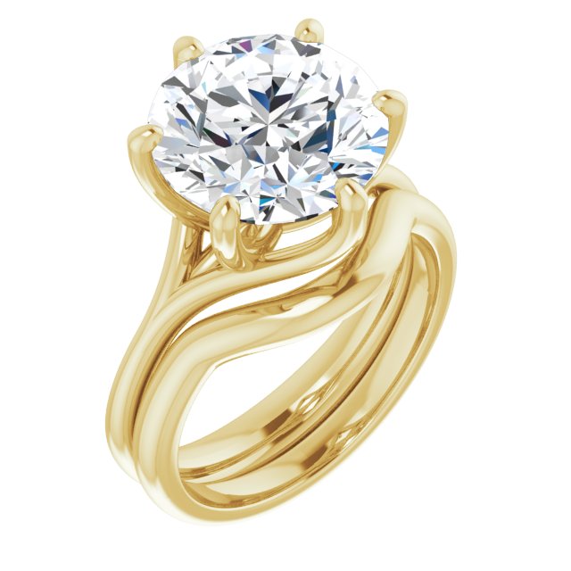 4.75 carat Round Lab-Grown EF/VS1+ Modern Solitaire Engagement Ring in 14KY | AllComponents_ViewA 4.75 carat Round Lab-Grown EF/VS1+ Modern Solitaire Engagement Ring in 14KY | AllComponents_ViewA