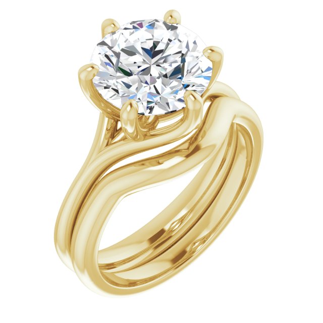 3.10 carat Round Diamond D/VVS2+ Modern Solitaire Engagement Ring in 14KY | AllComponents_ViewA 3.10 carat Round Diamond D/VVS2+ Modern Solitaire Engagement Ring in 14KY | AllComponents_ViewA