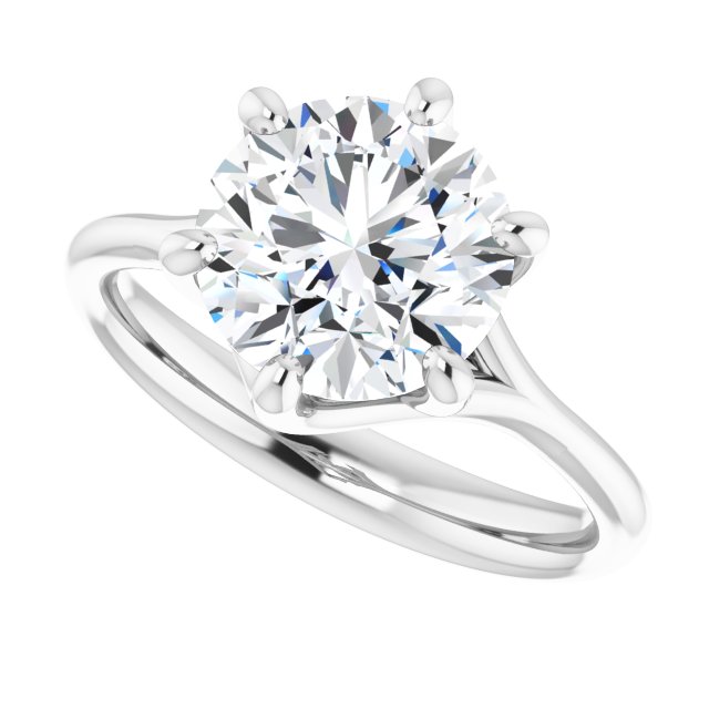 2.50 carat Round Diamond EF/VS1+ Modern Solitaire Engagement Ring in PLAT | View5 2.50 carat Round Diamond EF/VS1+ Modern Solitaire Engagement Ring in PLAT | View5