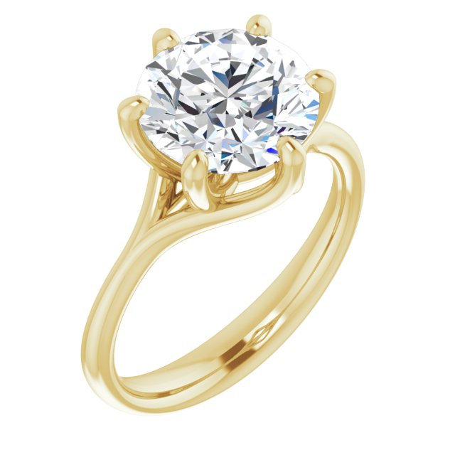 3.10 carat Round Diamond D/VVS2+ Modern Solitaire Engagement Ring in 14KY | ViewA 3.10 carat Round Diamond D/VVS2+ Modern Solitaire Engagement Ring in 14KY | ViewA