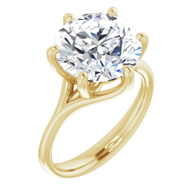 4.75 carat Round Lab-Grown EF/VS1+ Modern Solitaire Engagement Ring in 14KY | ViewA 4.75 carat Round Lab-Grown EF/VS1+ Modern Solitaire Engagement Ring in 14KY | ViewA