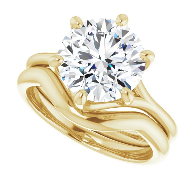 3.10 carat Round Diamond D/VVS2+ Modern Solitaire Engagement Ring in 14KY | AllComponents_View5 3.10 carat Round Diamond D/VVS2+ Modern Solitaire Engagement Ring in 14KY | AllComponents_View5