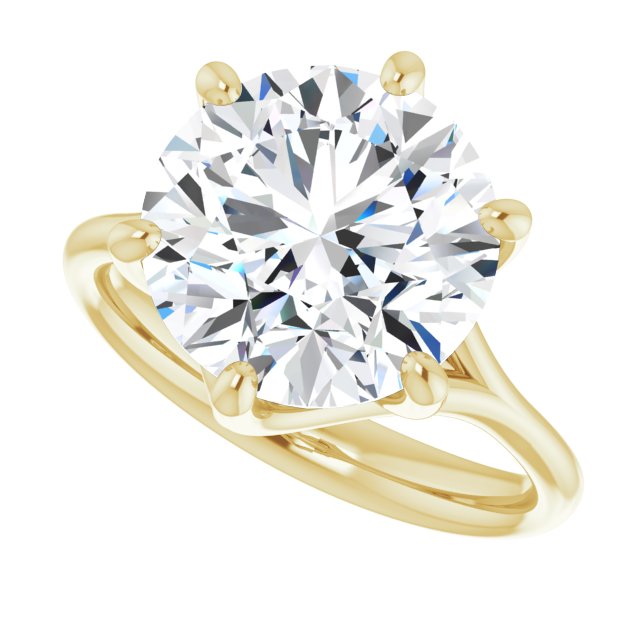 4.75 carat Round Lab-Grown EF/VS1+ Modern Solitaire Engagement Ring in 14KY | View5 4.75 carat Round Lab-Grown EF/VS1+ Modern Solitaire Engagement Ring in 14KY | View5