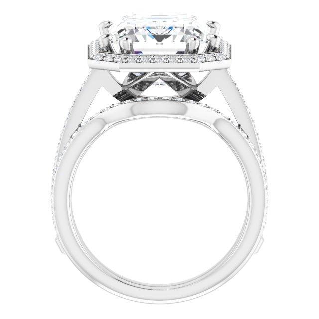6.92 Tcw Emerald Lab-Grown D/VVS2+ Classic Halo Engagement Ring in 14KW | AllComponents_ViewB_4 6.92 Tcw Emerald Lab-Grown D/VVS2+ Classic Halo Engagement Ring in 14KW | AllComponents_ViewB_4